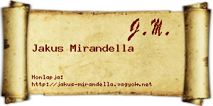 Jakus Mirandella névjegykártya